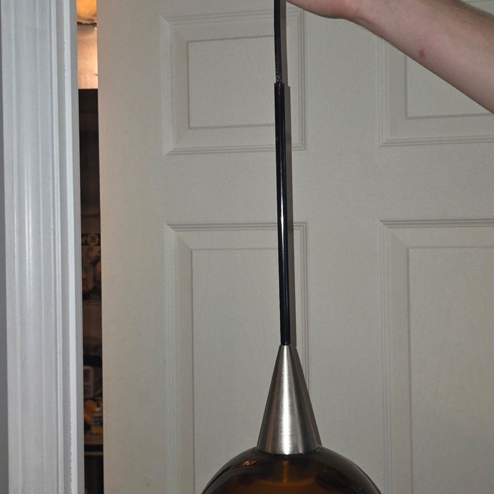 Pair of Modern Pendant Lights with Black Cord